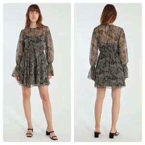Joie Manning Paisley Dress Chiffon Small